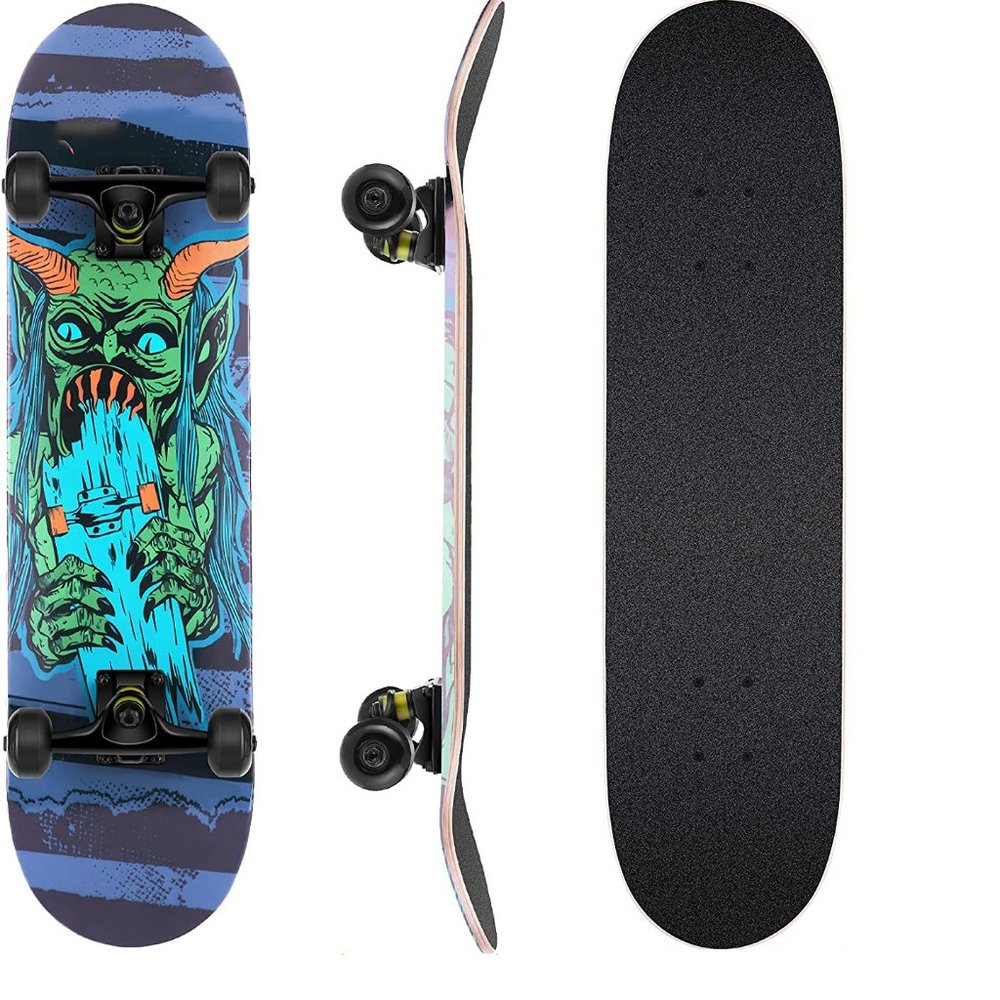 31"x 8" Pro Complete Skateboard 8 Layer Maple Double Kick Trick Skateboard Longb